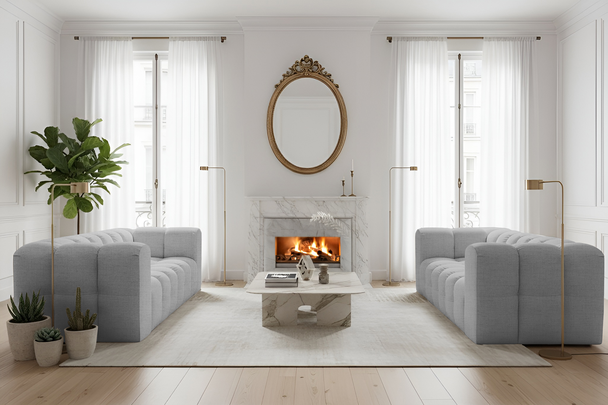 Baloo 3-Sitzer Set Moly Hellgrau